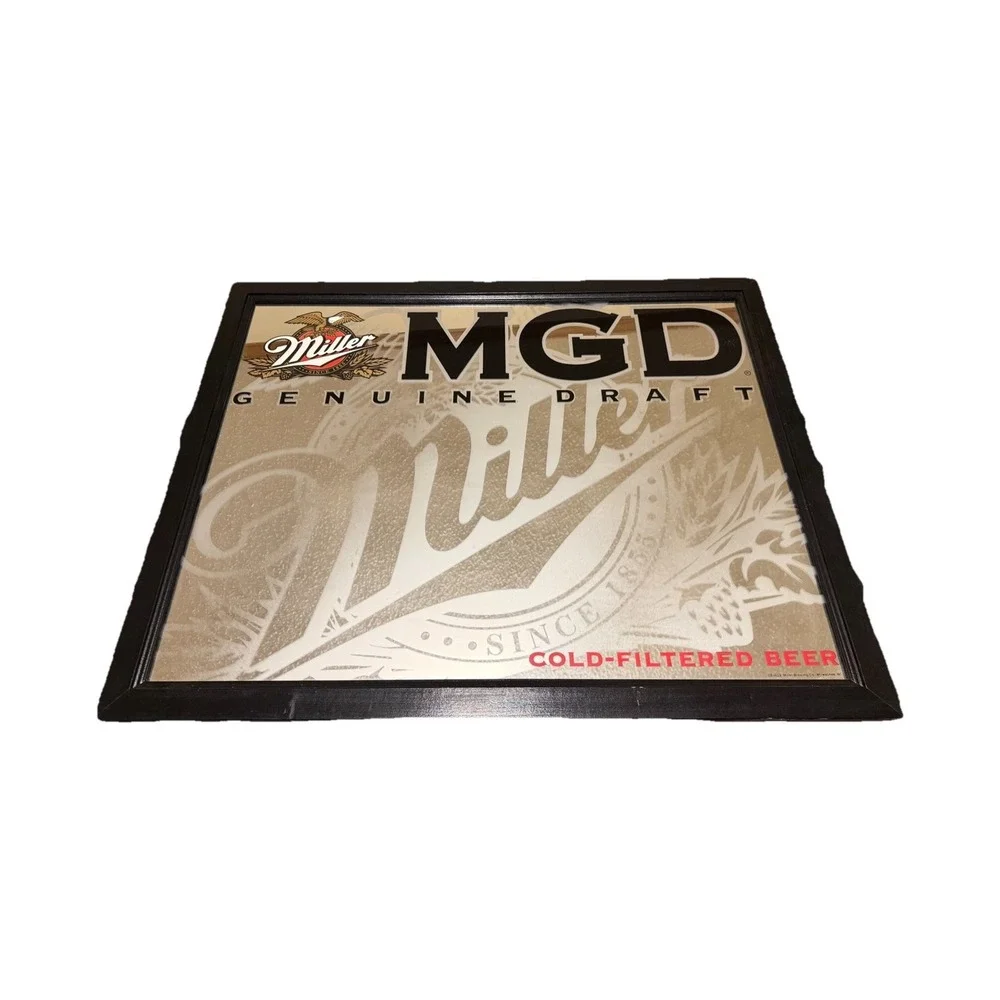 Miller Genuine Draft MGD Cold-Filtered Beer Breweriana Collectible Mirror